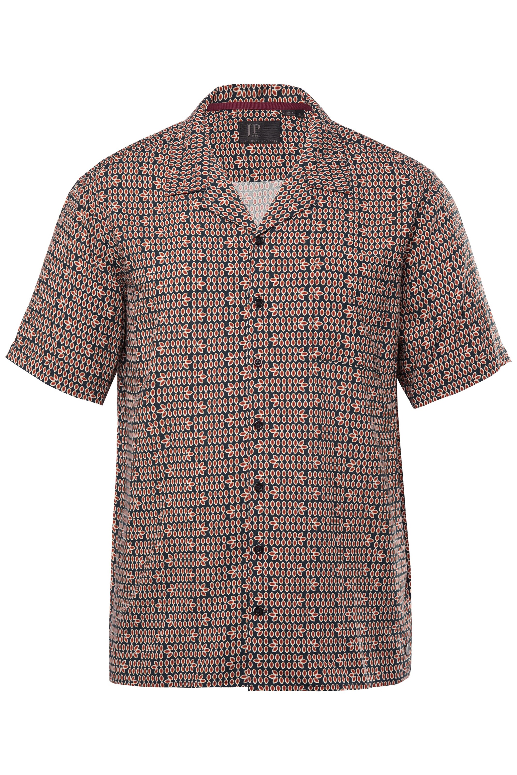 JP1880 Regular fit Overhemd in Bruin: voorkant