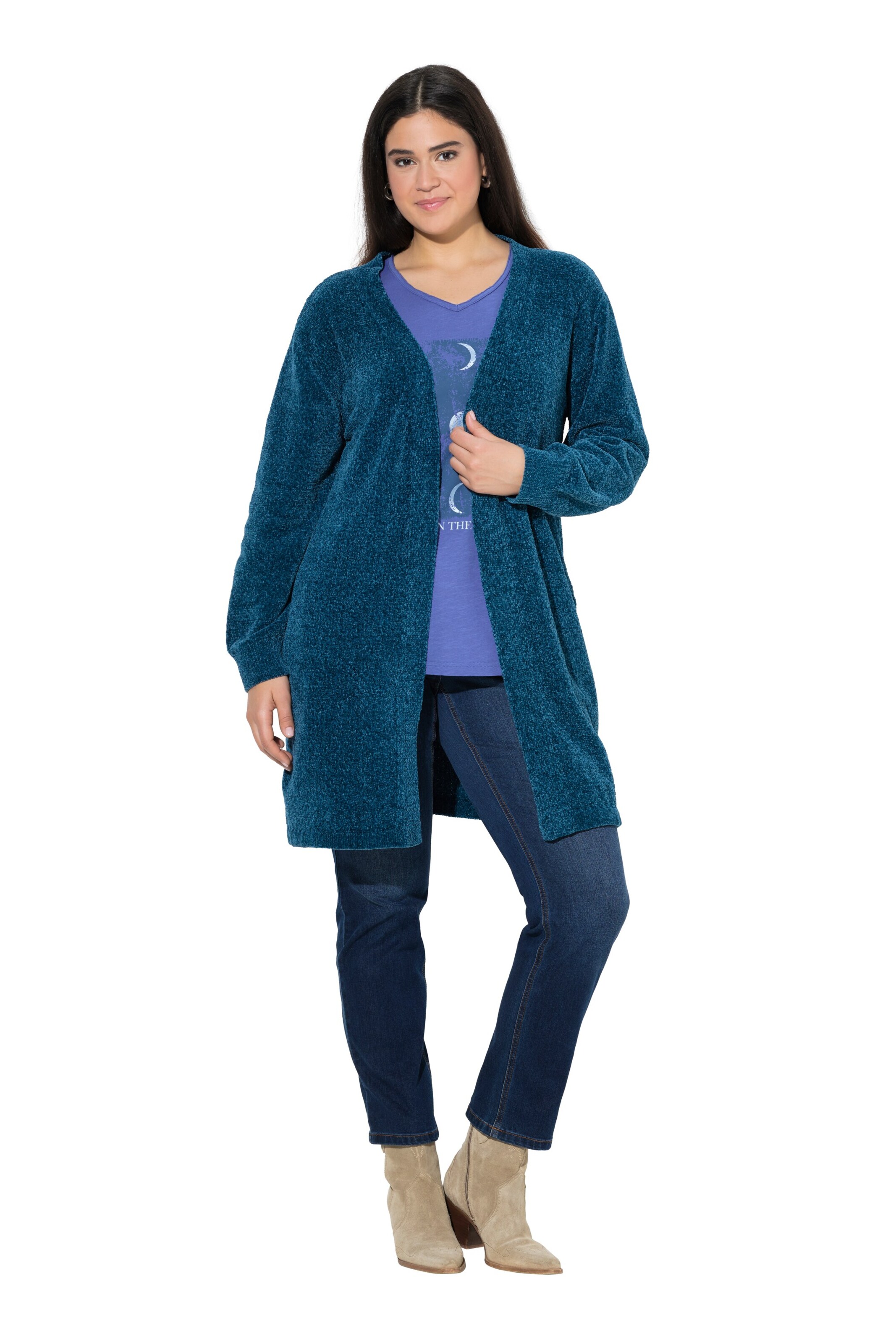 Ulla Popken Gebreid vest in Blauw