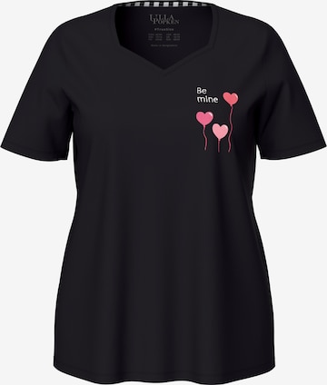 Ulla Popken Pajama Shirt in Black: front