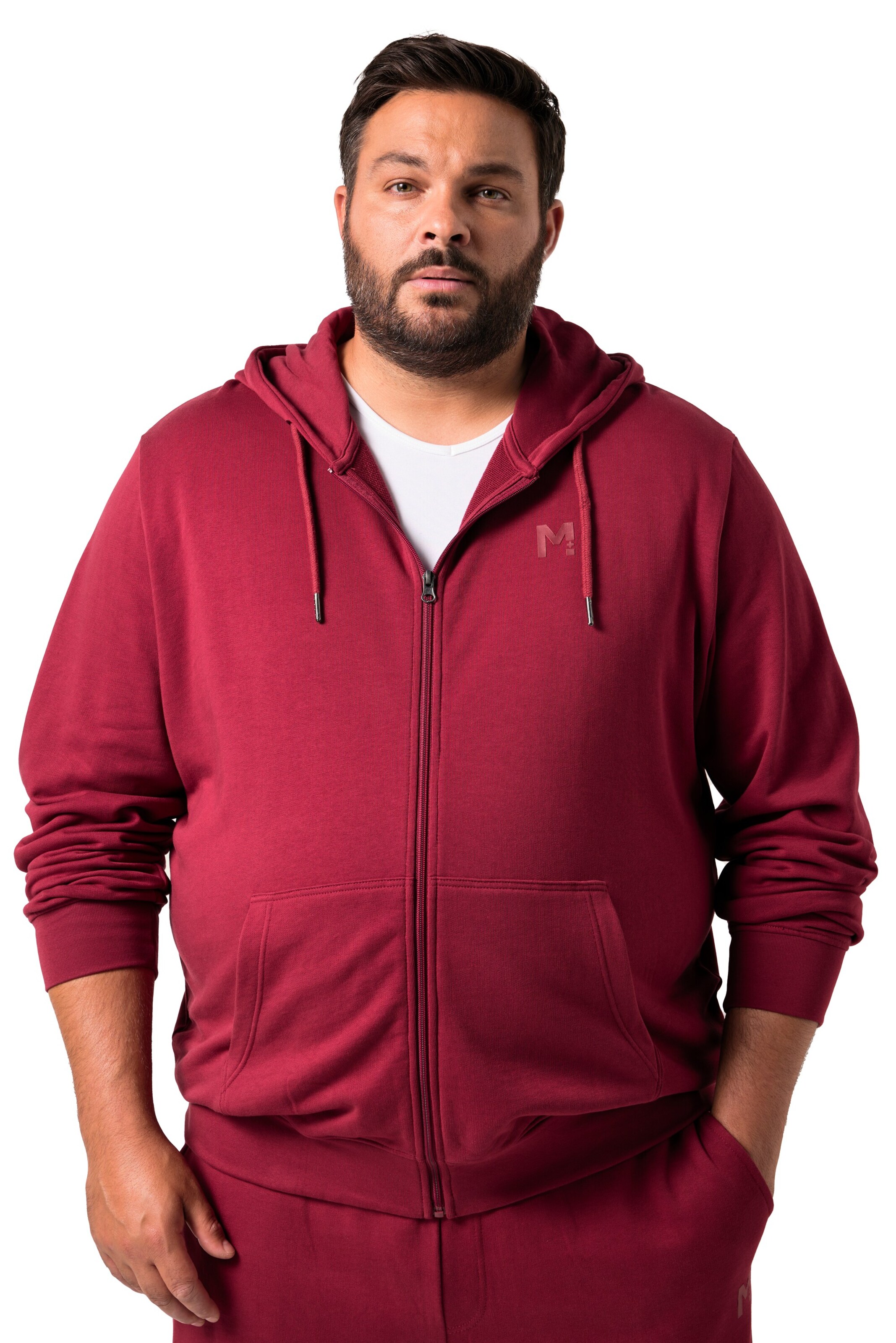 Men Plus Sweatshirt in Rood: voorkant