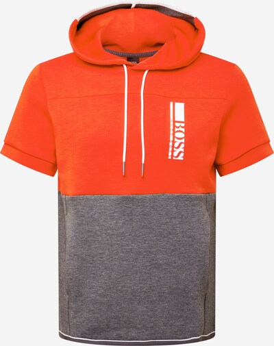 BOSS ATHLEISURE Суичър 'Swoody 1' в сив меланж / оранжево / бяло, Преглед на продукта
