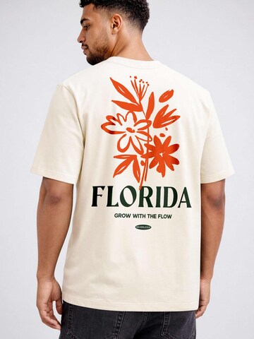 Neverless Shirt 'Florida Flowers' in Beige