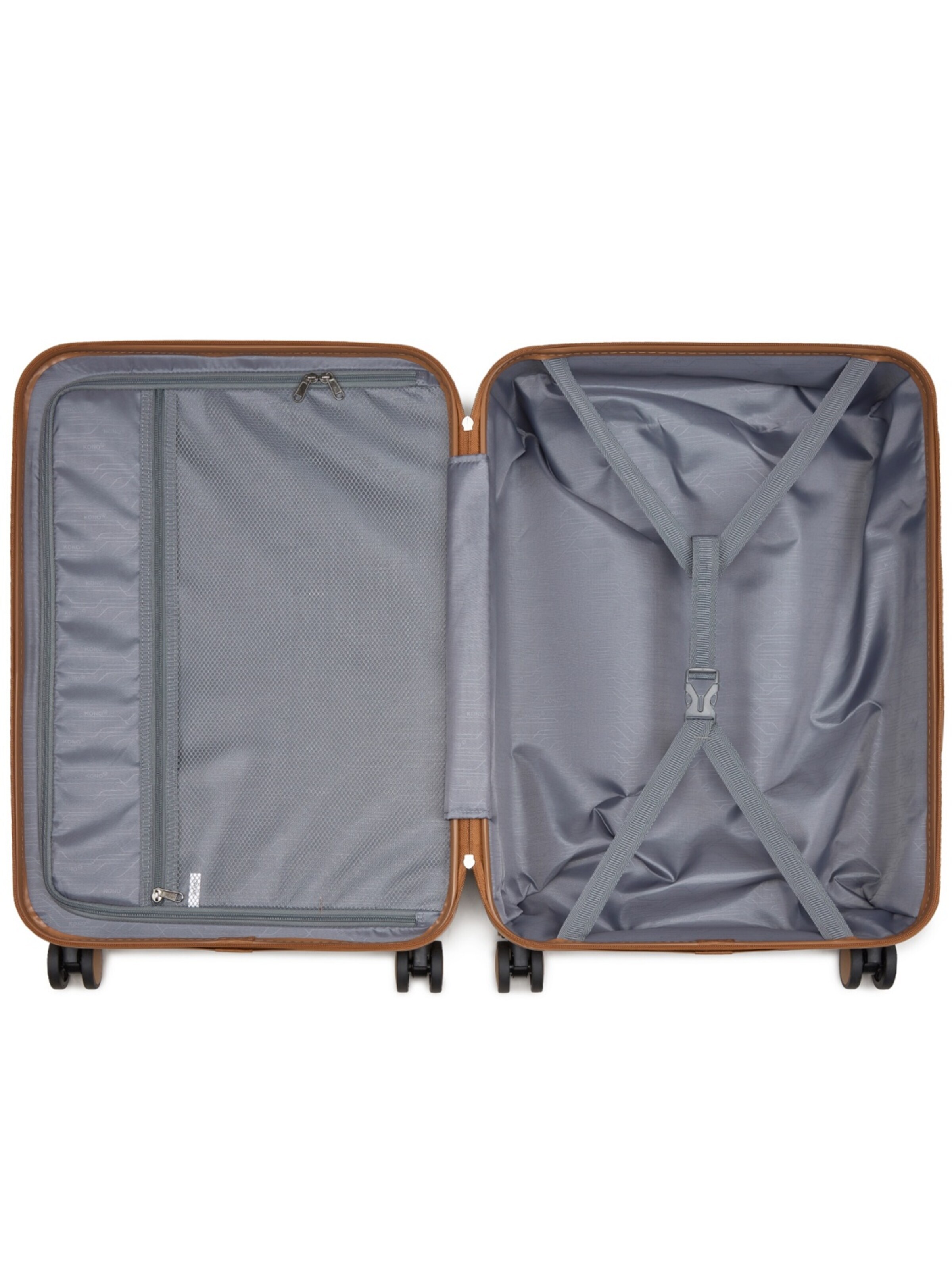 Kono Suitcase '28 Zoll Hartschalen-Trolley aus ABS und PC, Reisekoffer mit den Maßen 50,50 × 29,00 × 76,50 cm für Langreisen' in Brown