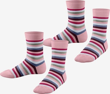 ESPRIT Socken 'Playful Stripe 2-Pack' in Rot: Vorderseite