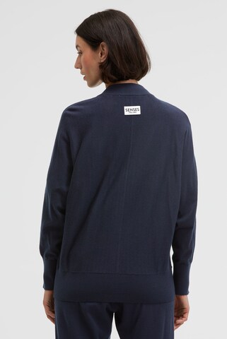 SENSES.THE LABEL Cardigan KO:MET aus Feinstrick mit Zipper in Blau