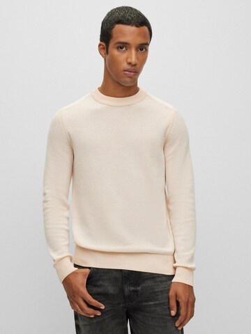 BOSS Sweater 'Aquila' in Beige: front