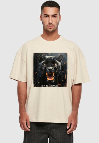 2Y Studios Shirt 'Black Jaguar' in Beige: front