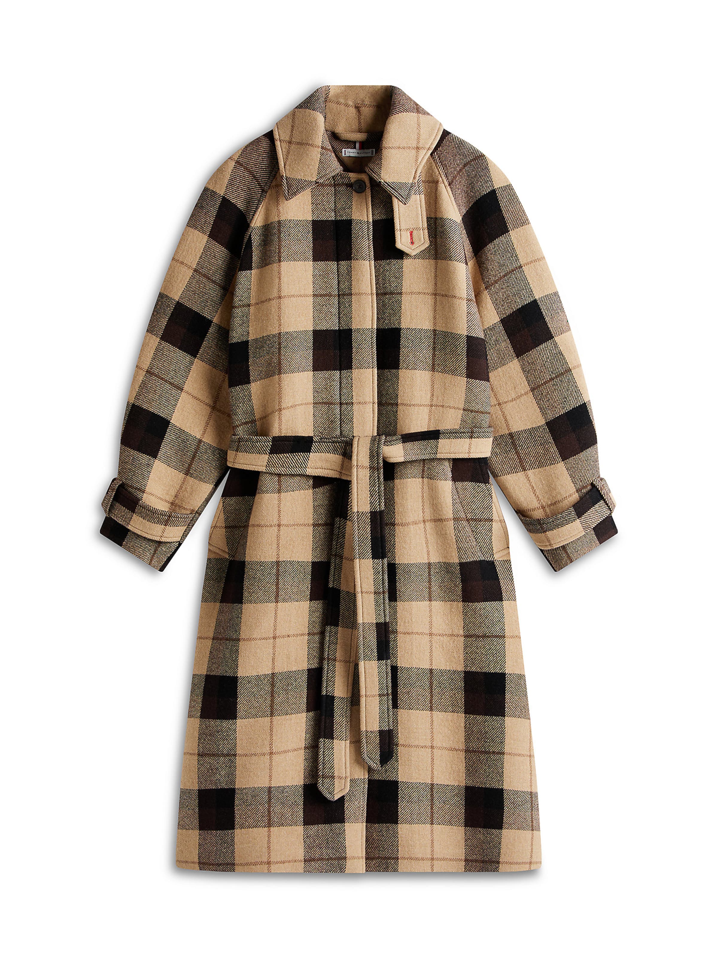Manteau mi-saison TOMMY HILFIGER en beige : devant