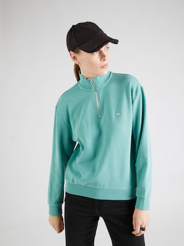 LEVI'S ® Sweatshirt 'Everyday 1/4 Zip' i grön: framsida