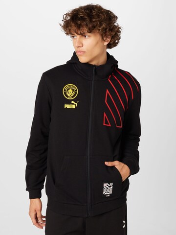 PUMA - Sudadera con cremallera deportiva 'Manchester City F.C.' en negro: frente