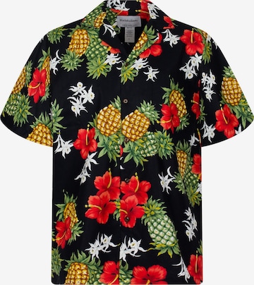 KY's Hemd 'Ananas' in Schwarz: Vorderseite