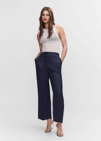 MANGO Wide leg Pleated Pants 'EMMA' in Blue