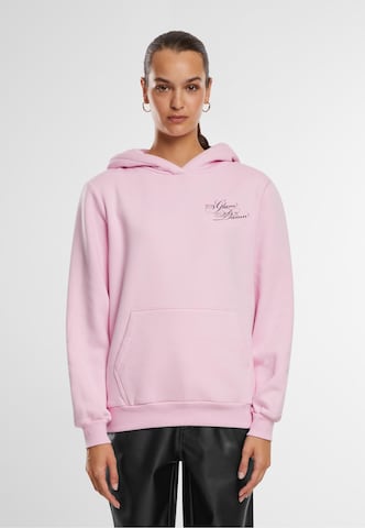 Miss Tee Sweatshirt 'Give A Damn' i rosa: framsida