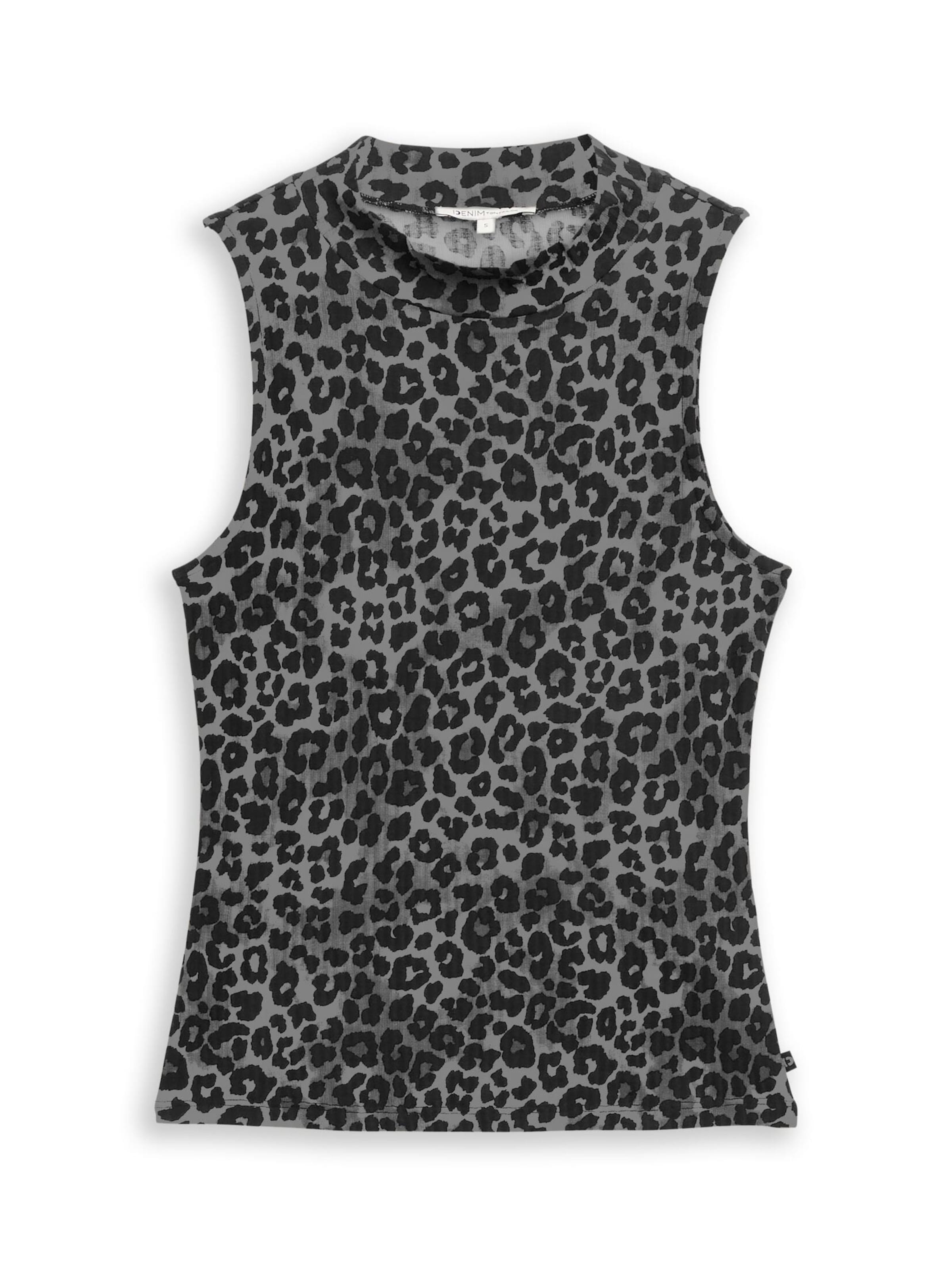 TOM TAILOR DENIM Top in de kleur Donkergrijs / Zwart, Productweergave