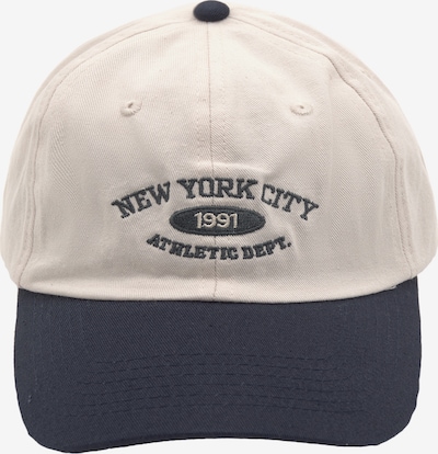 Pull&Bear Casquette en crème / bleu foncé, Vue avec produit