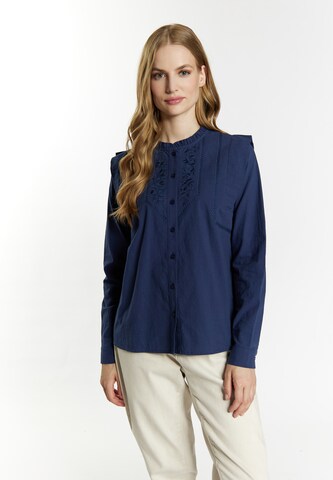 DreiMaster Vintage Blouse in Blauw: voorkant