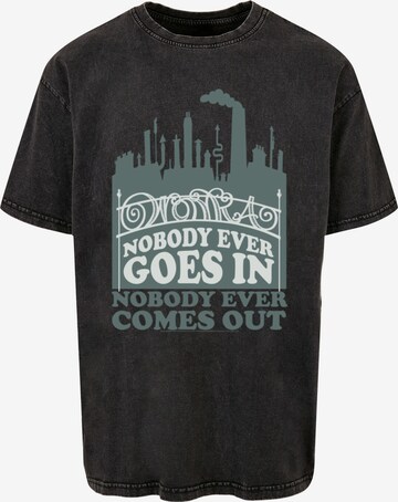 ABSOLUTE CULT Shirt 'Willy Wonka - Nobody Goes In' in Zwart: voorkant