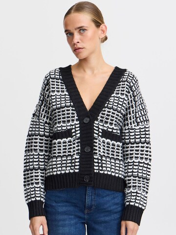 ICHI Strickjacke ' AMBIS CA ' in Schwarz: Vorderseite