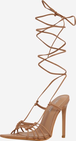 Public Desire Remsandal 'VALENCIA' i beige: framsida