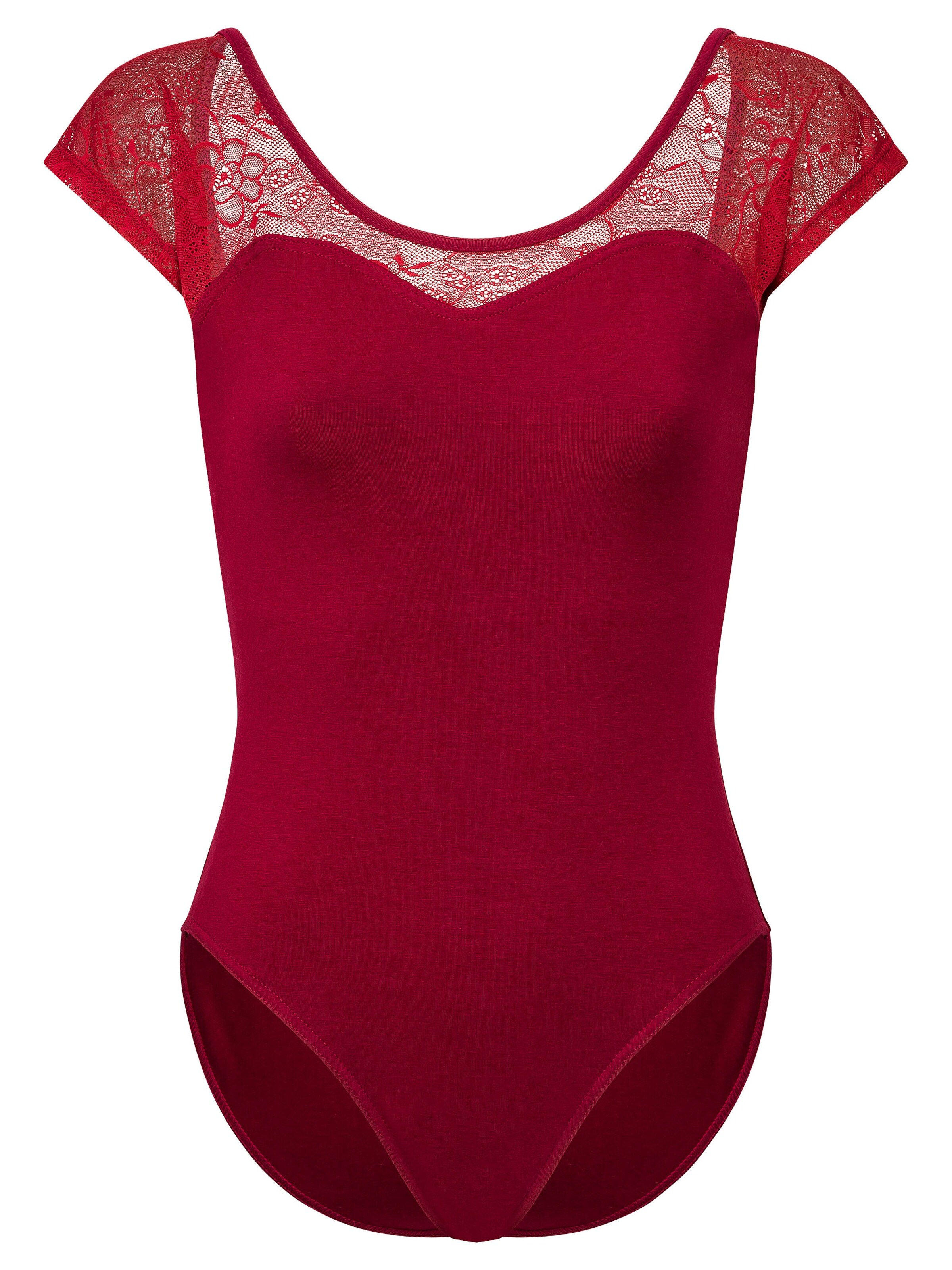 Tanzmuster Athletic Bodysuit 'Natalie' in Red: front