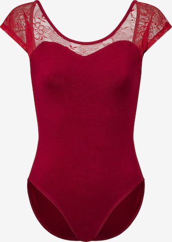 Tanzmuster Athletic Bodysuit 'Natalie' in Red: front