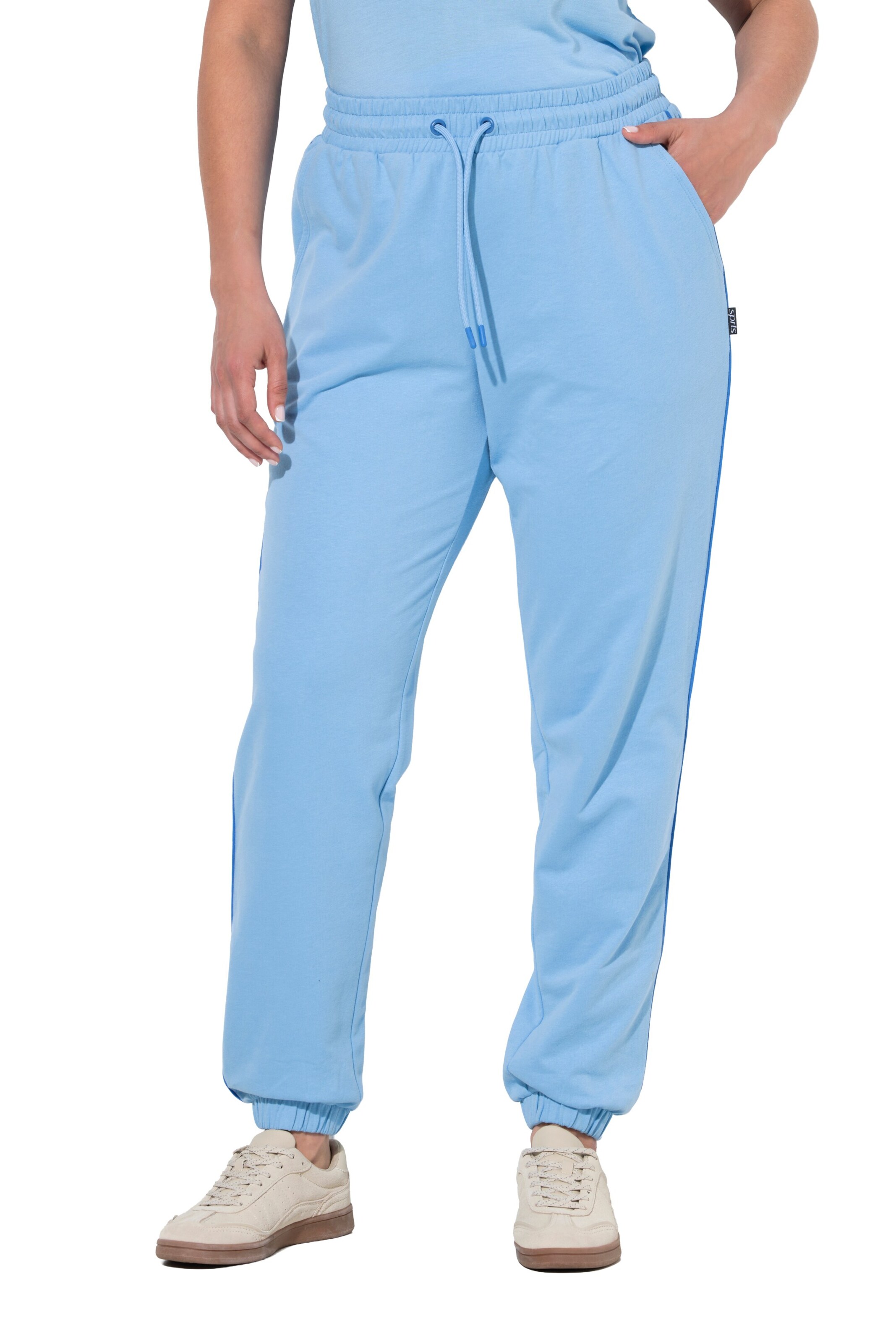 Ulla Popken Tapered Broek in Blauw: voorkant