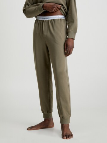 Calvin Klein Zúžený Kalhoty – zelená: přední strana