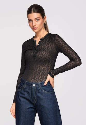 Ombre Blouse in Zwart: voorkant