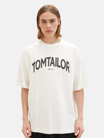 TOM TAILOR DENIM T-Shirt in Weiß: Vorderseite