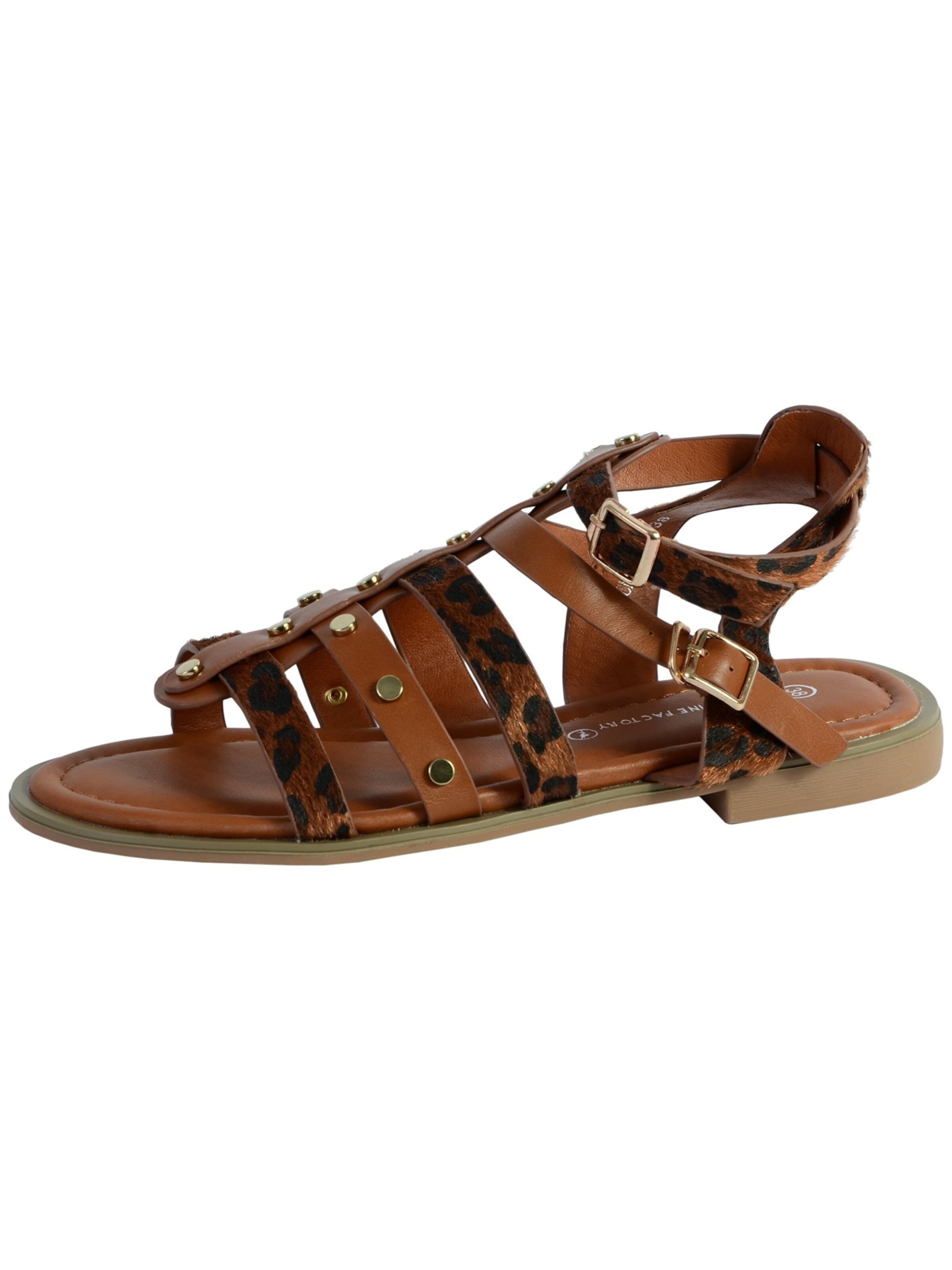 The Divine Factory Sandals in Brown: front