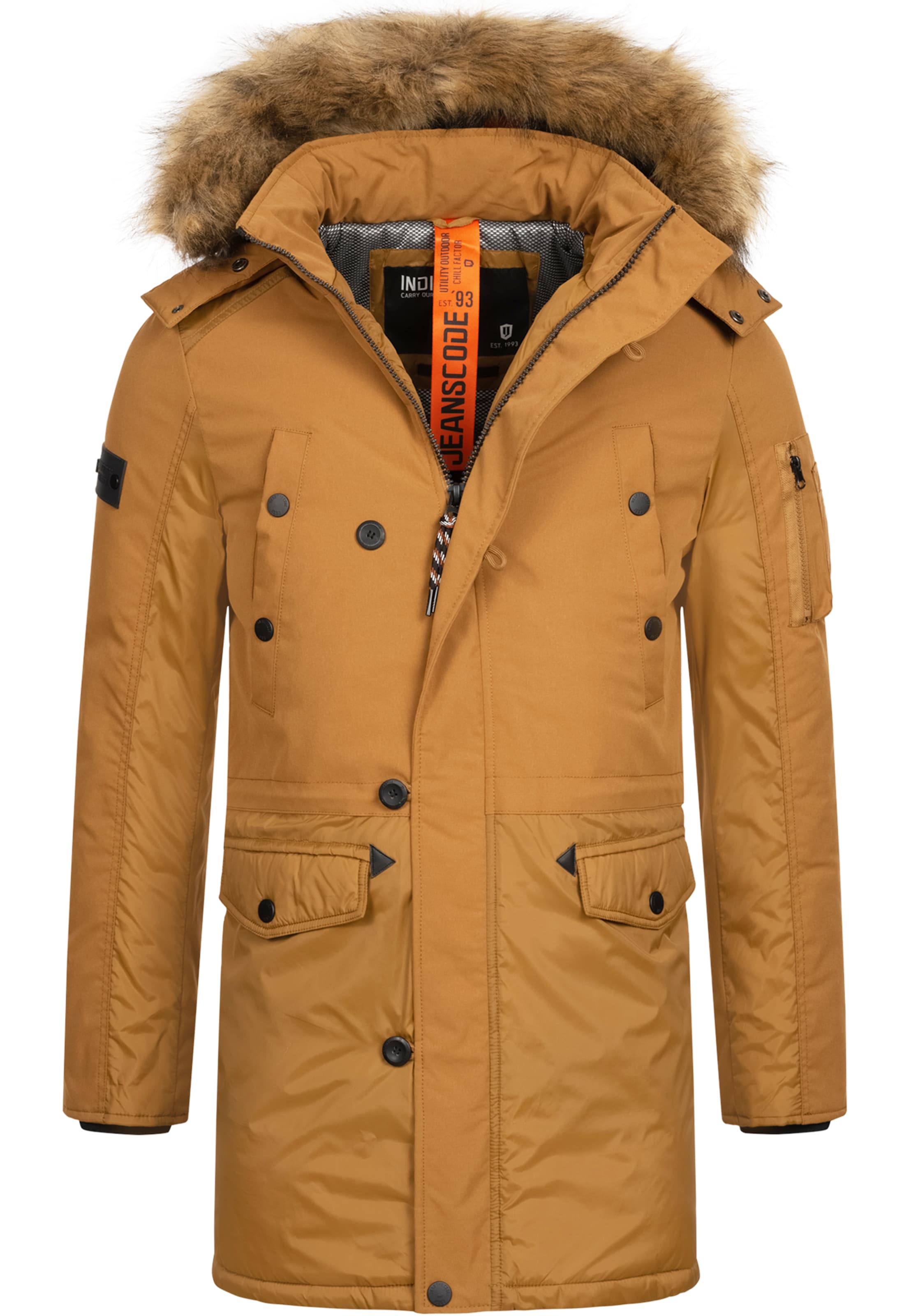 INDICODE JEANS Parka 'Jarl' in Braun: Vorderseite