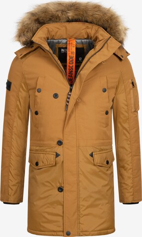 INDICODE JEANS Winterparka 'Jarl' in Bruin: voorkant