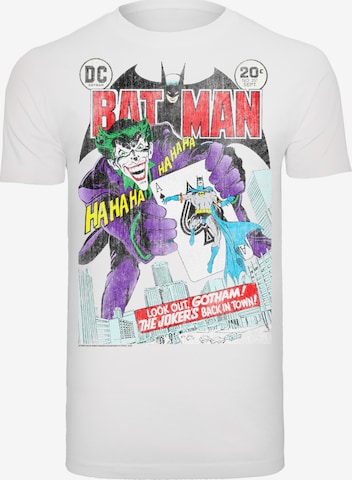 T-Shirt 'DC Comics Batman Joker Playing Card Cover' F4NT4STIC en blanc : devant