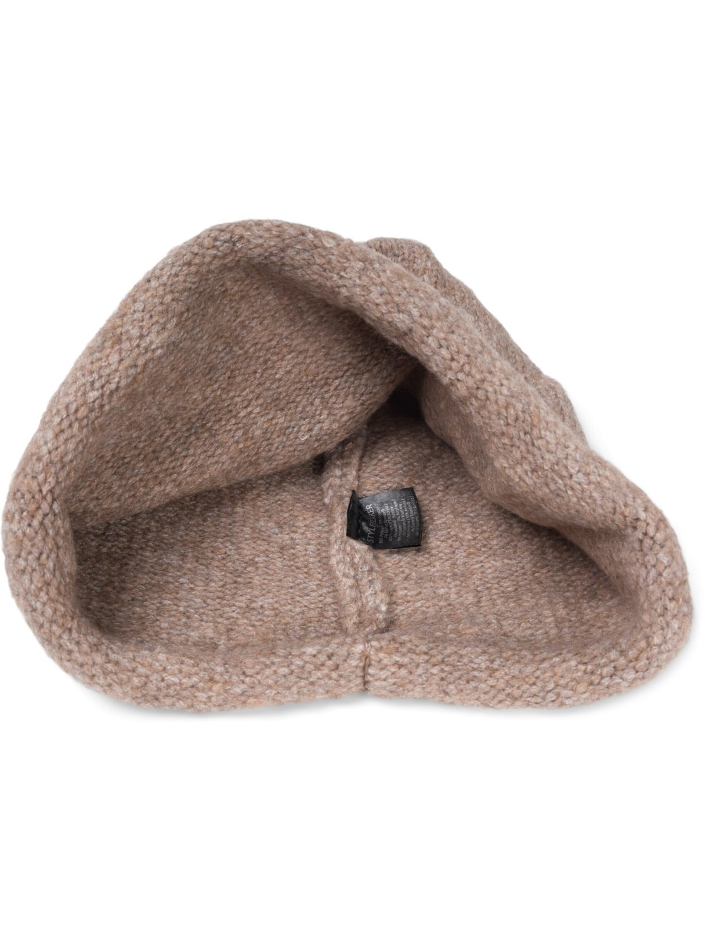 styleBREAKER Mütze 'Oversize Strickbeanie mit Rollrand'‌‌ in Braun