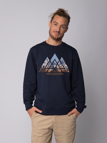 Sweat-shirt ' Geometric Landscape ' Watapparel en bleu : devant