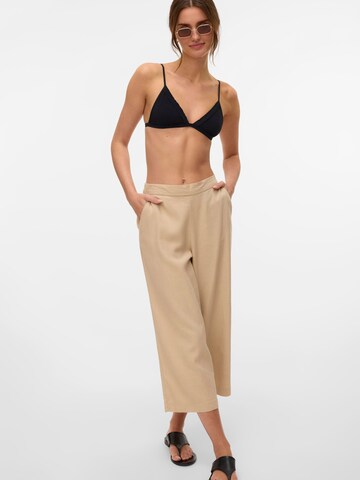 VERO MODA Wide leg Trousers 'VMMindy' in Beige