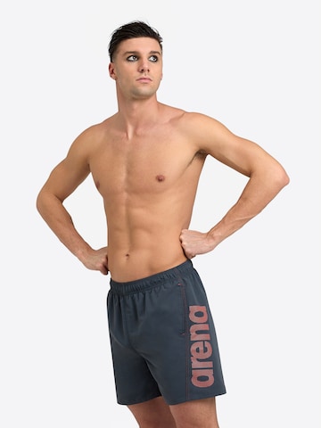 ARENA Athletic Swim Trunks 'LOGO BOXER' in Grey