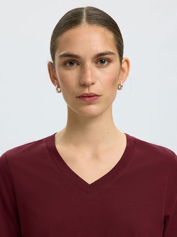 SELECTED T-Shirt 'SLFEssential' in Rot