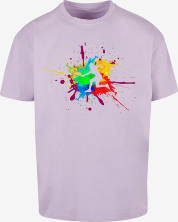 Merchcode T-Shirt 'Color Splash Player' in Lila: predná strana