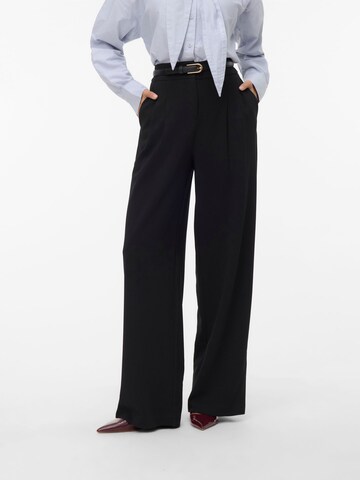 VERO MODA Wide Leg Bukser med lægfolder 'VMEda' i sort: forside