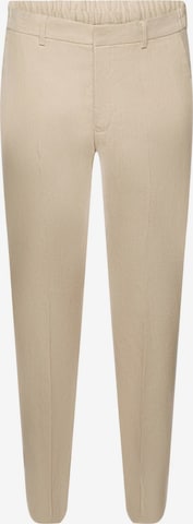 Coupe slim Pantalon à plis ESPRIT en beige : devant
