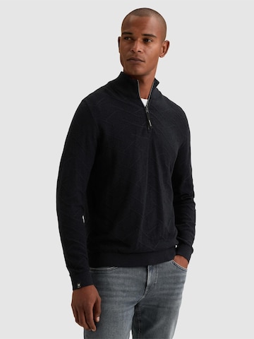VANGUARD Pullover 'Pullover with half-zip and allover texture'‌‌‌‌‌‌‌‌‌‌ in Blau: Vorderseite