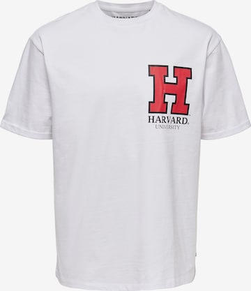 Only & Sons T-Shirt 'Harvard' in Weiß: predná strana