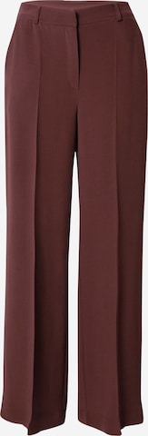 A LOT LESS Pleated Pants 'Daliah' in Brown: front