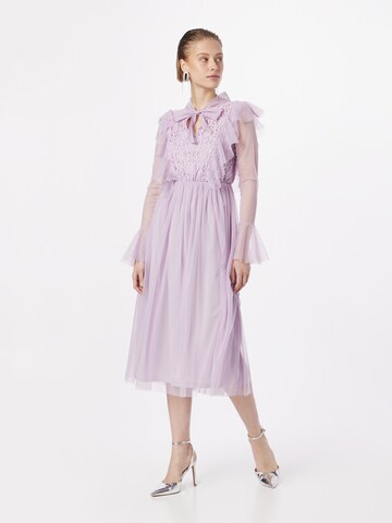 Frock and Frill Dress in Purple: front