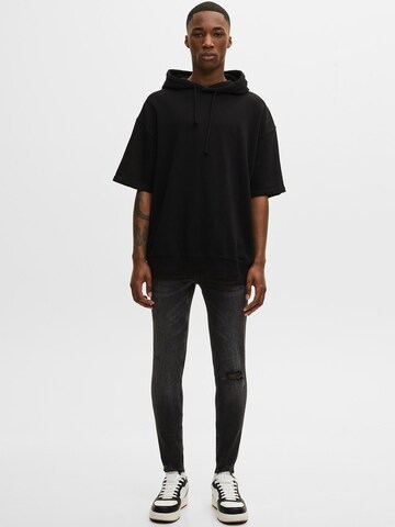 Coupe slim Jean Pull&Bear en noir : devant