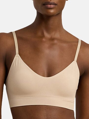 Lauren Ralph Lauren Bralette Bra ' Luxe Smoothing ' in Beige: front