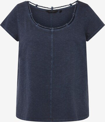 T-shirt Ulla Popken en bleu : devant