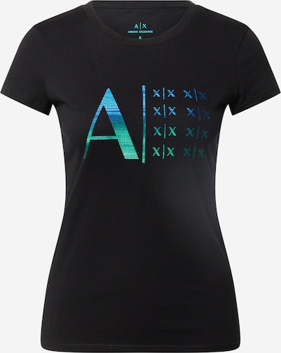ARMANI EXCHANGE Majica | modra / zelena / črna barva, Prikaz izdelka