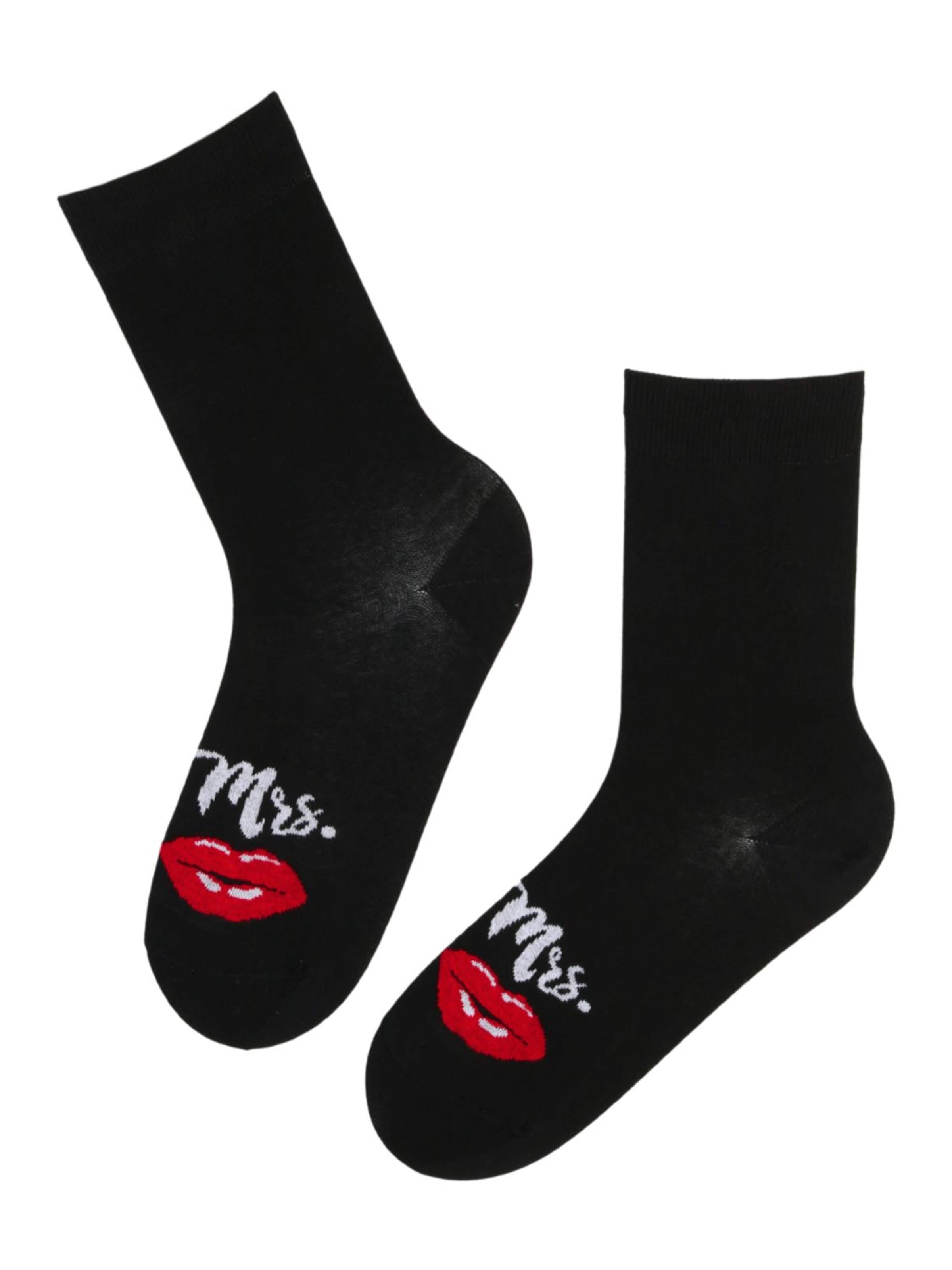 Sokisahtel Socken 'MISS Mrs. cotton socks'‌ in 36-40 in schwarz, Produktansicht
